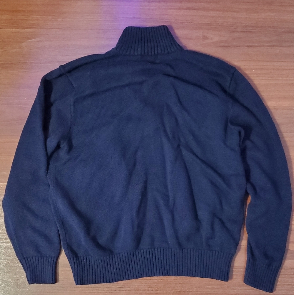 Ralph Lauren Navy V-Neck Polo Sweater with Red Pony - Picture 4 of 4